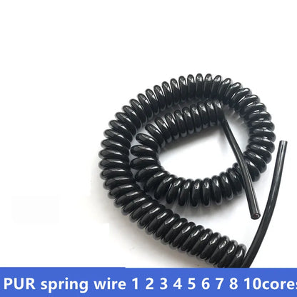 PU frühling kabel draht 5 core 15 13 20 18 17 awg stretch 1 2 3 4 5 6 7 8 9 10 11 12 13 14 15 meter spirale teleskop draht