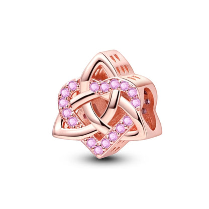 Roségold-Serie, 925er-Sterlingsilber, Zwölf Sternbilder, Halbmondkrone, High-Heel-Charm, passend für DIY-Armbänder, Halsketten, Geschenke