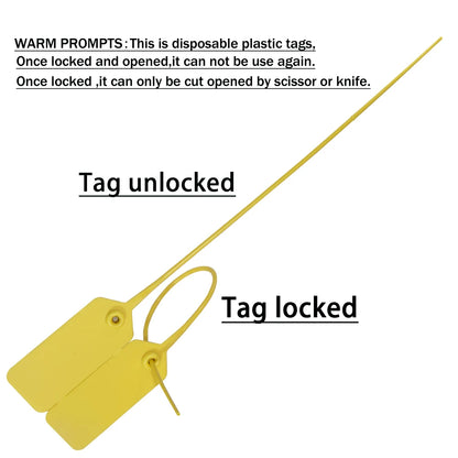 Einweg-Sicherheits dichtungen aus Kunststoff, Kabelbinder etikett für Kleidungs stücke für Logistik behälter, 285mm, 11 ", kunden spezifisch, Stück