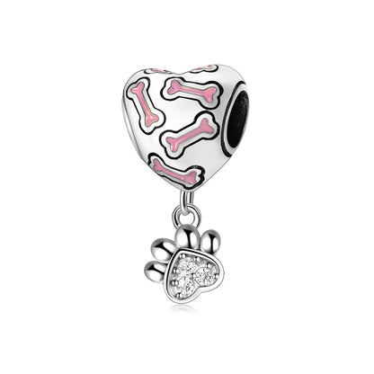 Charm-Anhänger aus 925er-Sterlingsilber mit Oktopusperlen und Stammbaum und Herz, passend für Schlangenarmband, Boutique-Halskette, rosa Anhänger, Geschenk