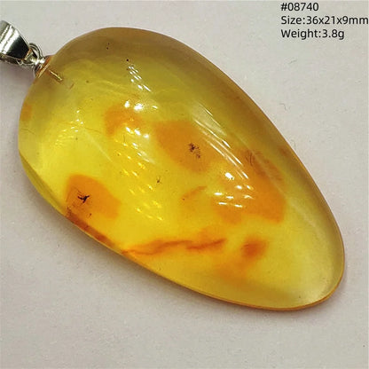 Natürlicher Piebald-Bernstein-Anhänger, gelber Bernstein, 36 x 23 x 14 mm, Edelstein-Anhänger, Halskette, Schmuck, AAAAA