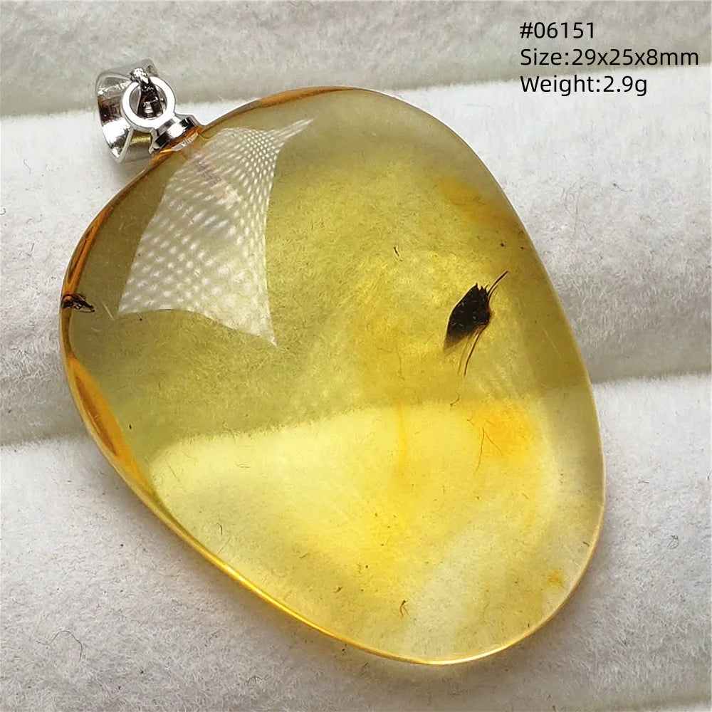 Natürlicher Piebald-Bernstein-Anhänger, gelber Bernstein, 36 x 23 x 14 mm, Edelstein-Anhänger, Halskette, Schmuck, AAAAA