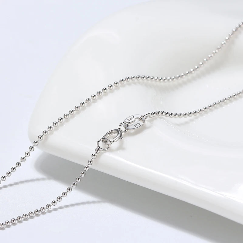 Effie Queen 100% 925 Sterling Silber Basis-Kettenhalsketten Box/Schlangen-/Chopin-/Figaro-Kette mit Perlen 40-60cm Unisex DIY Alltagskleidung