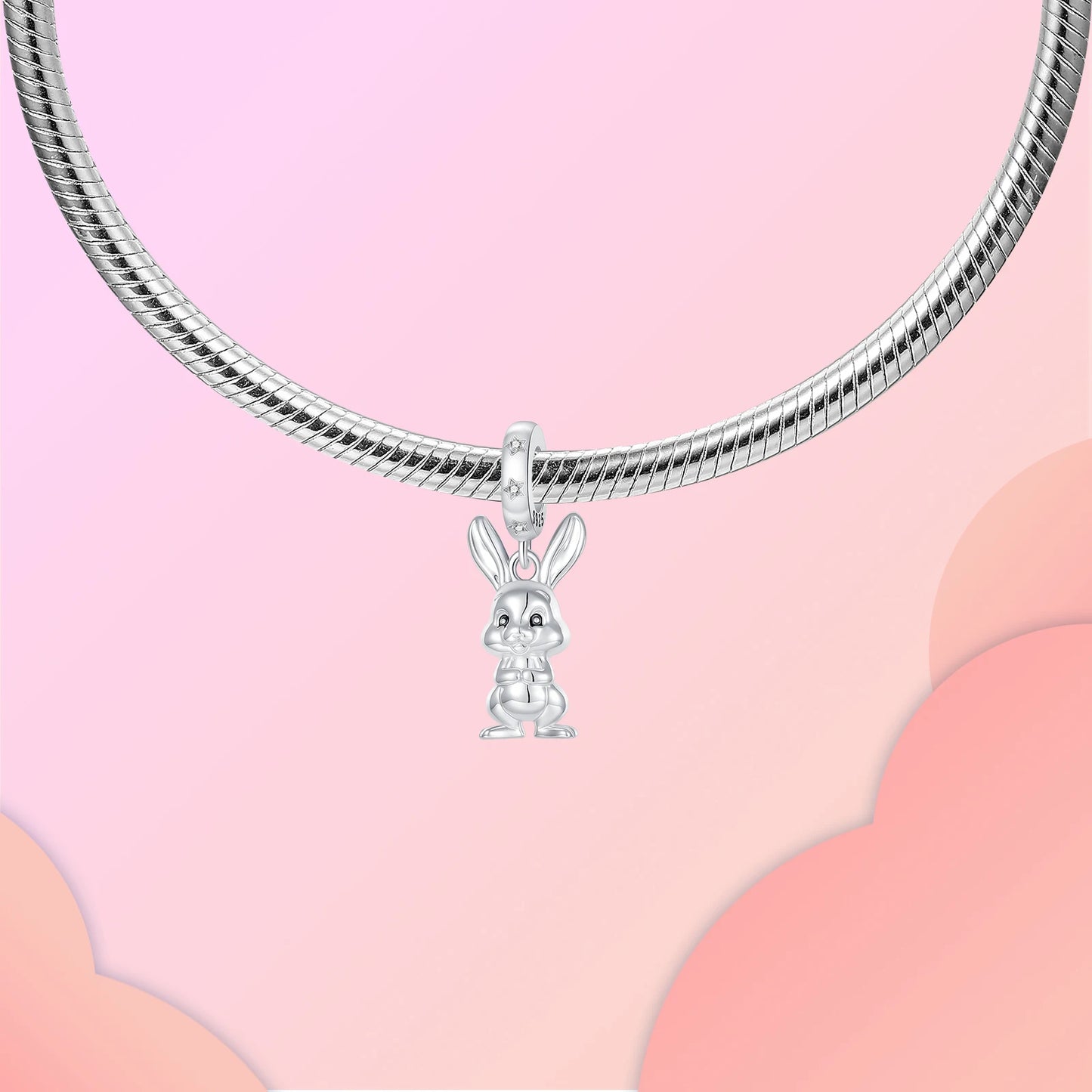 Charm-Anhänger aus 925er-Sterlingsilber mit Oster-Segen-Häschen-Anhänger, klassisch, Andenken, passend für Original-Charm-Armbänder, Damen-DIY-Schmuck, Geschenk