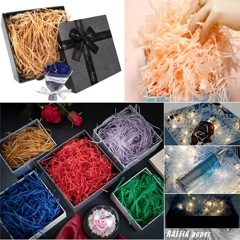 Eine Packung mit 50 g mehrfarbigem, zerknittertem Konfetti zum Selbermachen, Geburtstagsgeschenk, Boxfüller, Bast, Geburtstagsfeier, Hochzeit, Weihnachtsdekoration