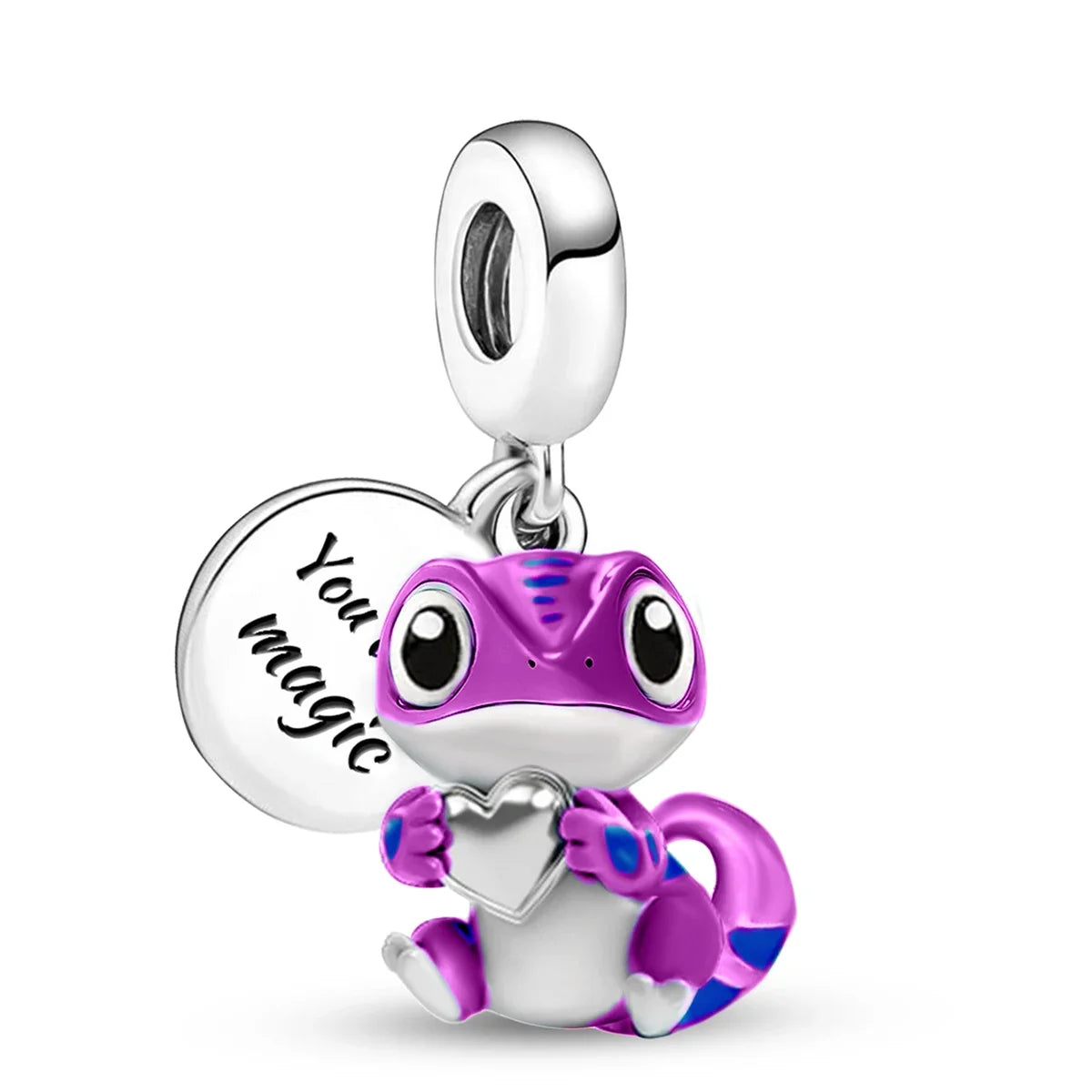 Personalisierter süßer Chamäleon-Charm-Anhänger aus 925er-Sterlingsilber für Armbänder, DIY, hochwertiger, modischer, edler Schmuck für Damen