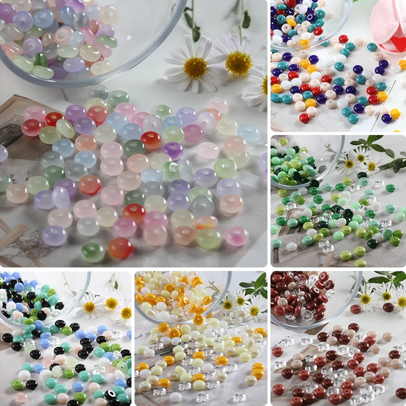 50/100 stücke 3x6mm Neue Glas Seed Bead Abacus Form Spacer Lose Perlen für DIY Schmuck Machen armband Halskette Charms Zubehör