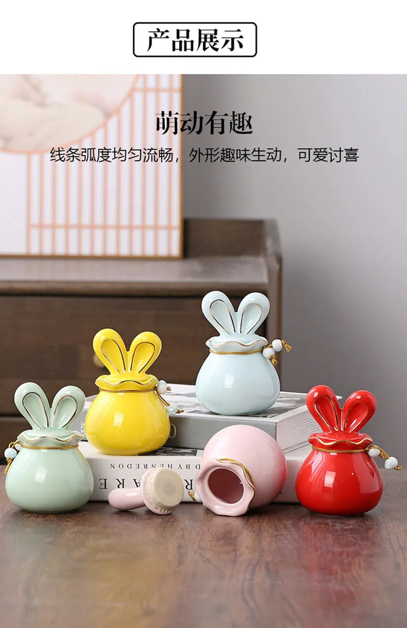 Rabbit Funeral Urn Ceramic Pet Ashes Cat Pet Urn Personalized Urn for Pets Animal Burial Urnas for Human Ashes Dog Memorial