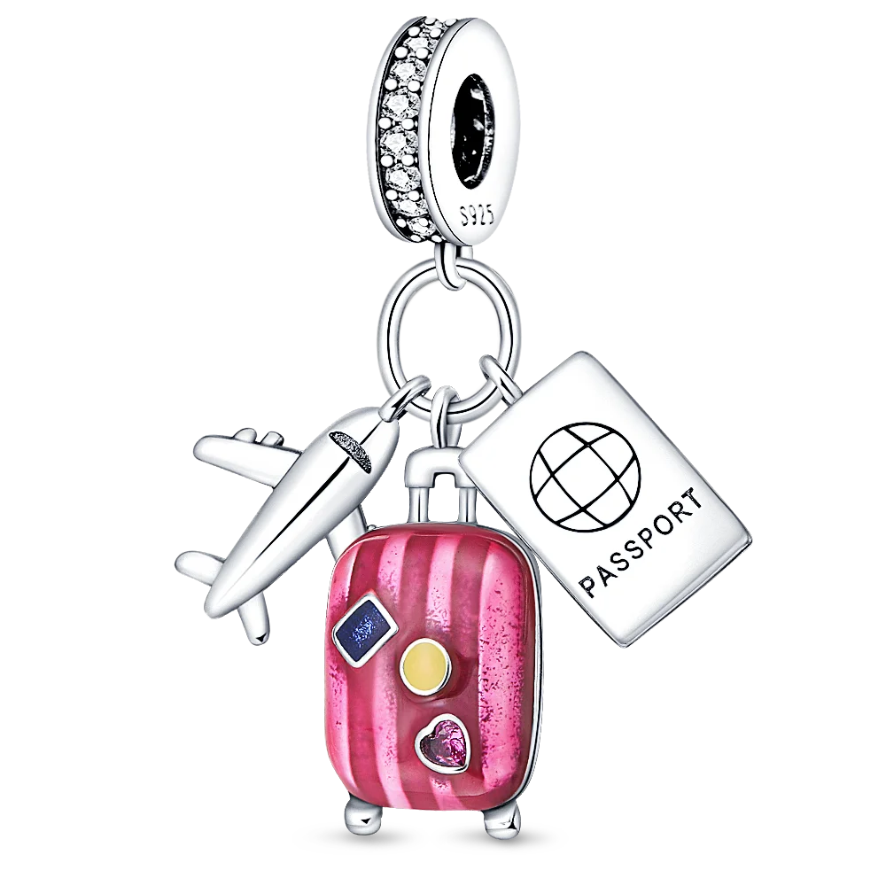 925 Sterling Silber Familie Schmetterling Flugzeug baumeln Perlen passen original Pandora Charms Armbänder DIY Perle Frauen Schmuck herstellung