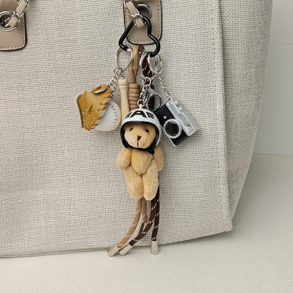 2025 neue Nette Cartoon Plüsch Puppe Tasche Anhänger Hund Kaninchen Kleiner Bär Kamera Schlüsselanhänger Zubehör Geschenk