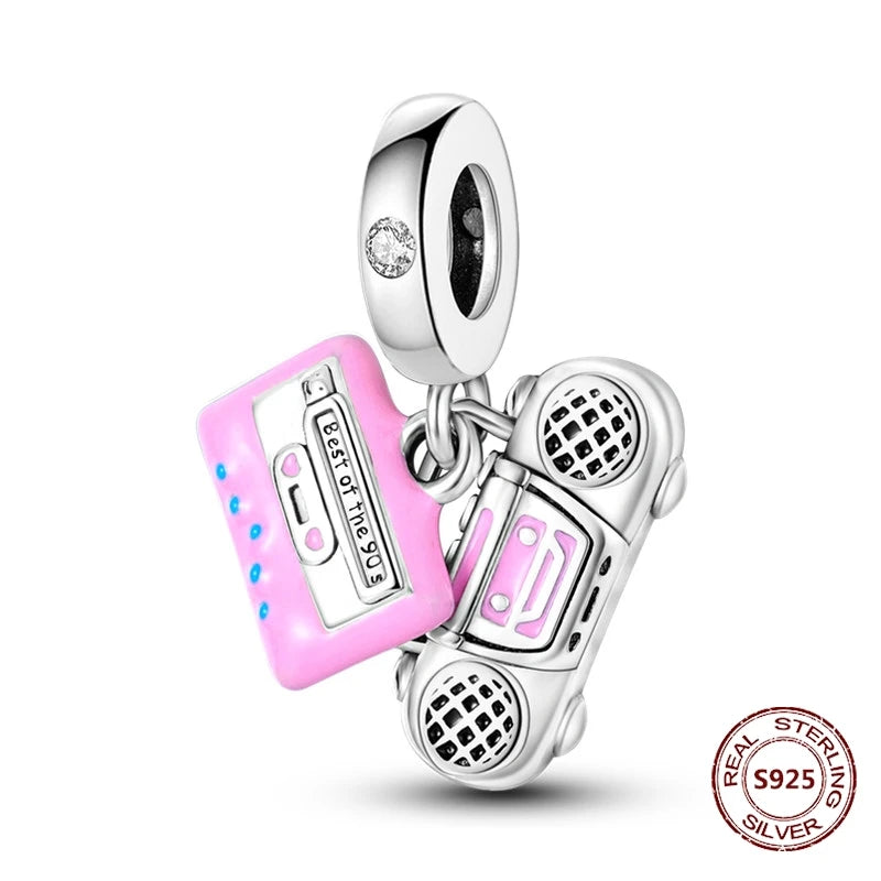 Flugzeug-Charm, 925er Silber, Original-Zirkon, Kleeblatt, Avocado, Charms, Perle, passend für Armbänder, DIY-Schmuck für Frauen, Hochzeitstag, Geschenk
