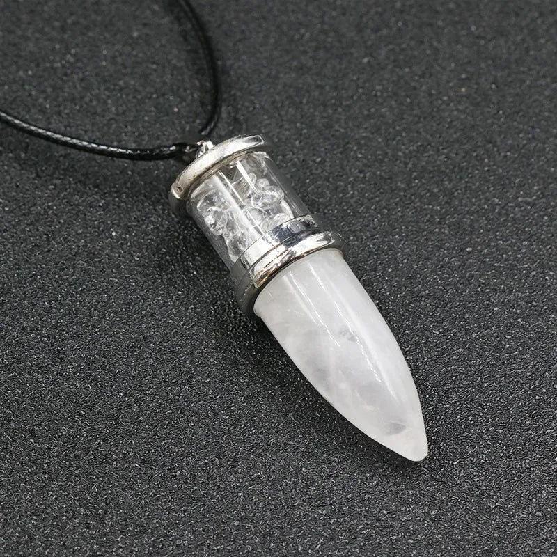 Naturstein Anhänger Halsketten Amethyst Kristall Edelstein Stein Quarz Kies kugelförmige Pendel Reiki Heil pendel