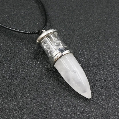 Naturstein Anhänger Halsketten Amethyst Kristall Edelstein Stein Quarz Kies kugelförmige Pendel Reiki Heil pendel