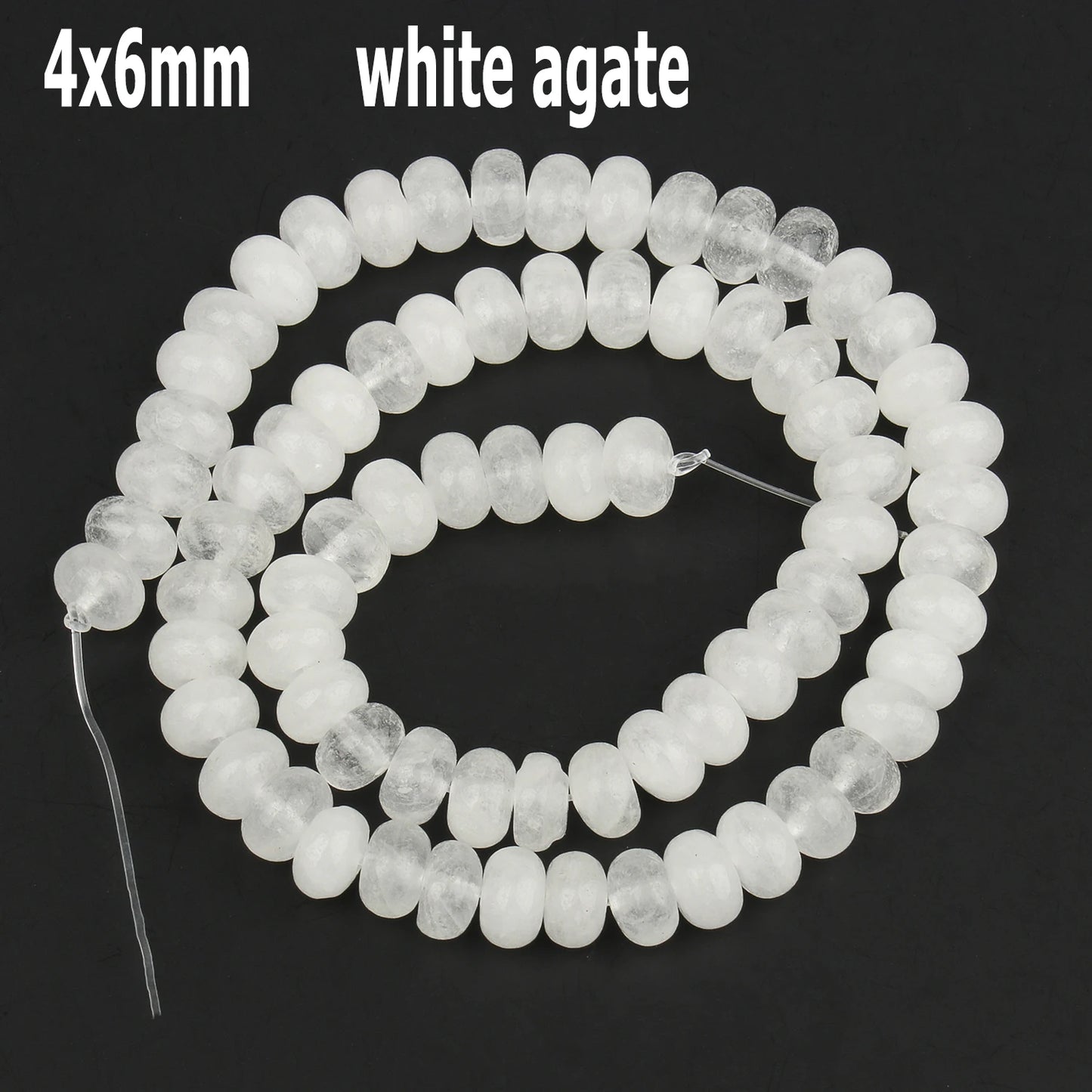 44 Arten weiße Chalcedon-Jade-Achat-Perle, Naturstein, Rondelle-Würfel, facettierte lose Perlen für Schmuckherstellung, Armbänder, Zubehör
