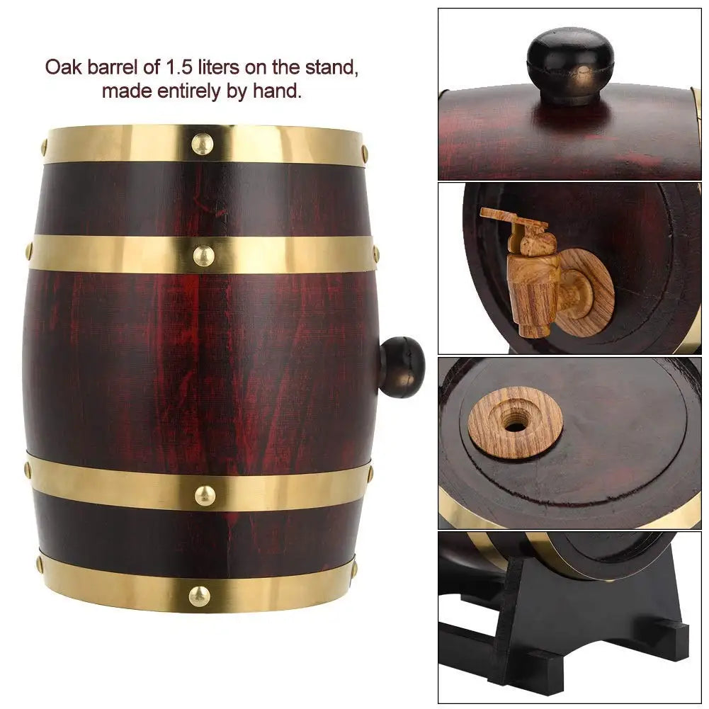 3l Whisky fass Holzfass Vintage Eiche Bier Brau werkzeuge Zapfhahn Spender für Rum Topf Whisky Weinbar Werkzeuge