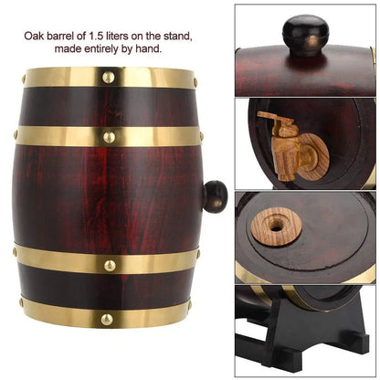 3l Whisky fass Holzfass Vintage Eiche Bier Brau werkzeuge Zapfhahn Spender für Rum Topf Whisky Weinbar Werkzeuge