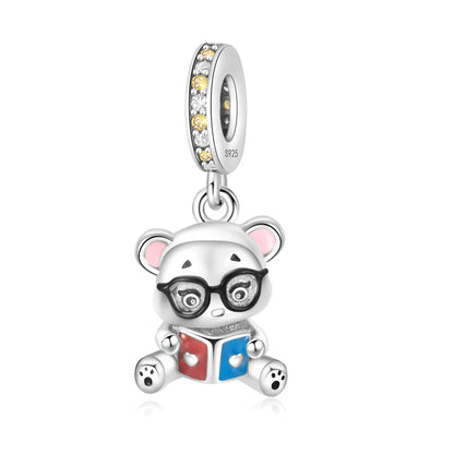 Tier-Serie, 925er-Sterlingsilber, Qualle, Pfau, Schildkröte, Kaninchen, Frosch, Charm, passend für DIY-Armbänder, Halsketten, Geschenke für Kinder