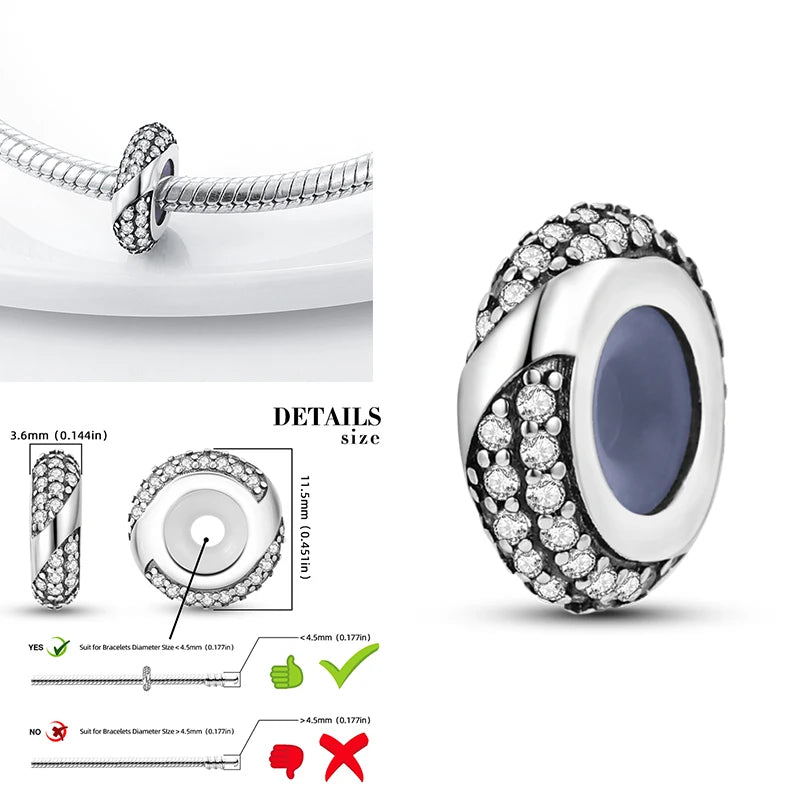 Katze Schmetterling Gänseblümchen CZ Pave Clip Charms Positionierung Schnalle 925 Sterling Silber Silikon Spacer Perlen passen Original Racelet DIY