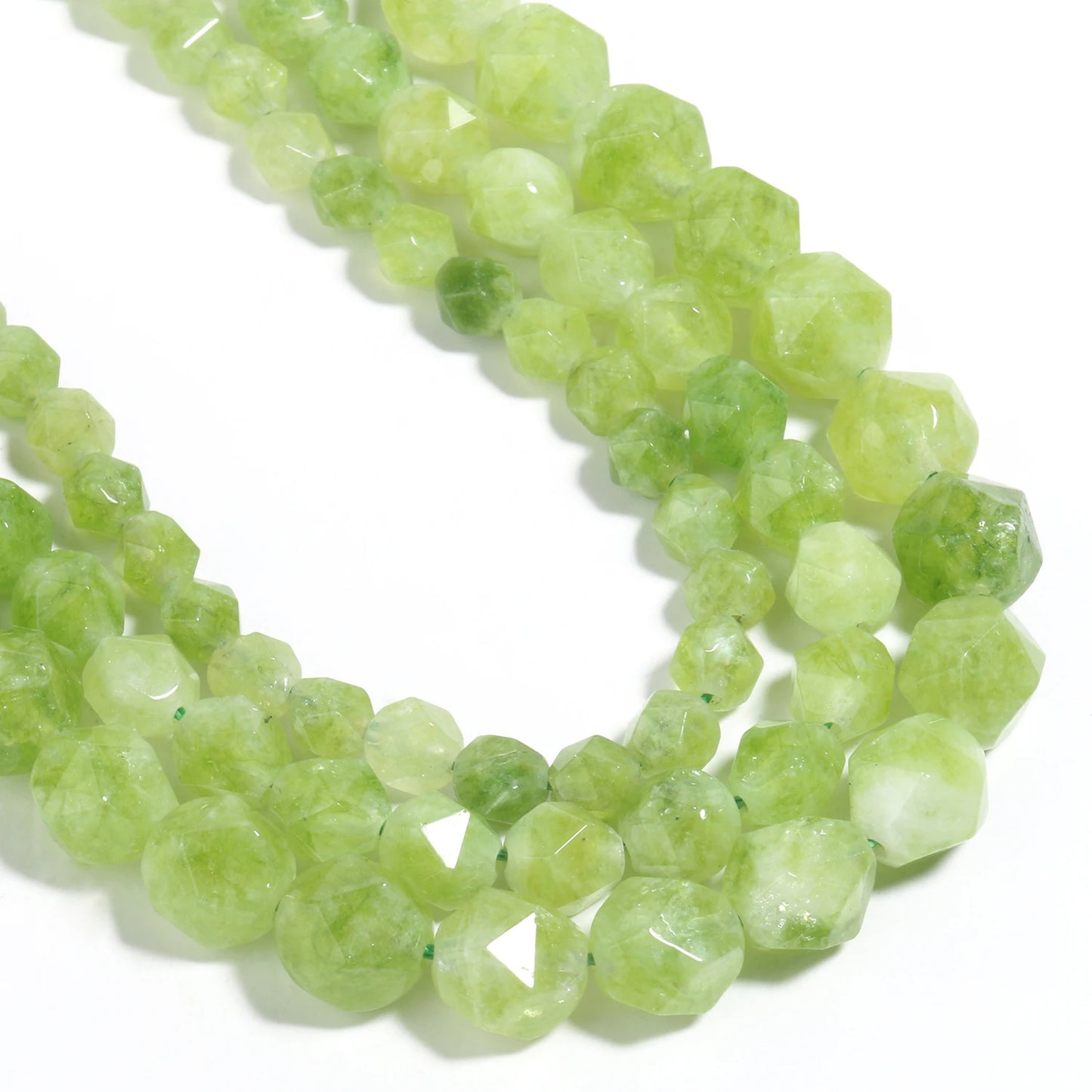 Facettierte Peridot-Steinperlen, grüner Olivin, lose August-Geburtssteinperlen für Schmuckherstellung, DIY-Armband-Zubehör, 6, 8, 10 mm