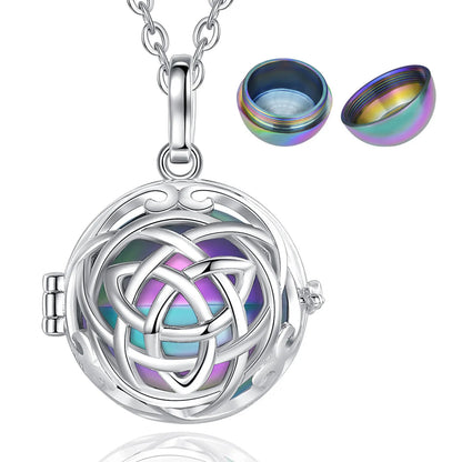 Eudora Urne Feuerbestattung Anhänger 20mm Celtic Knoten Käfig Medaillon Asche Halter Andenken Kapsel Halskette Hohl Ball DIY Trendy Schmuck