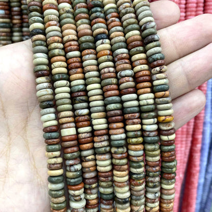 Naturstein Rondelle 2X6mm Türkise Quarz Jaspis Achate Flache Runde Spacer Perlen für Schmuckherstellung DIY Armband Zubehör