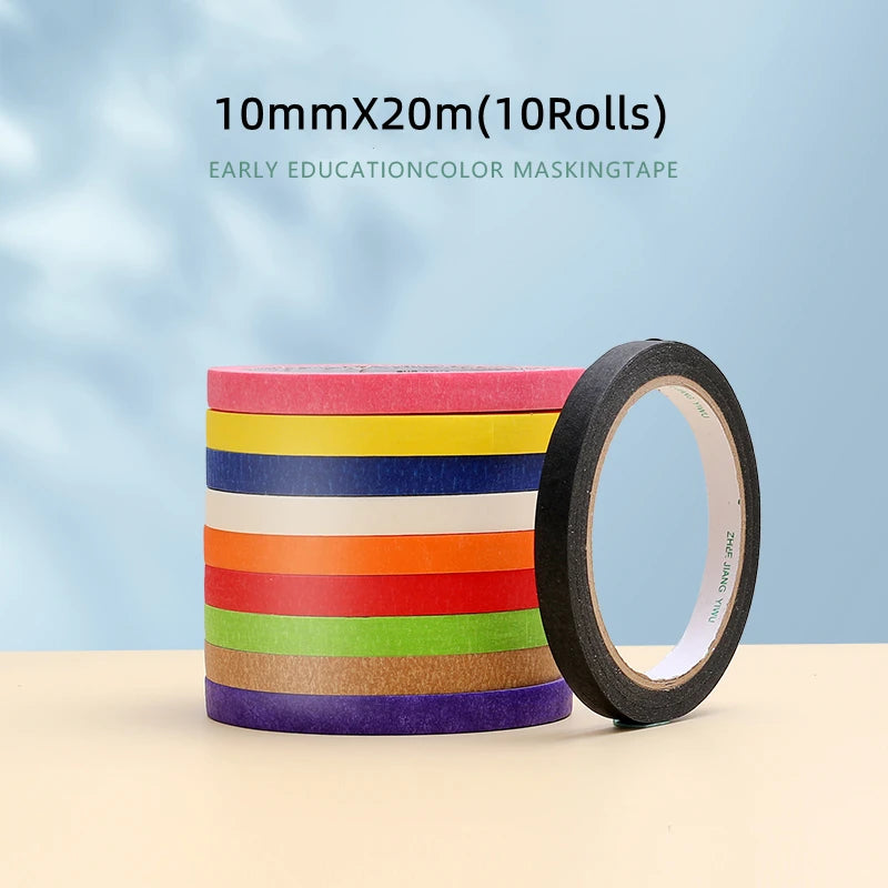 10 Rollen Krepppapier-Klebeband, 20 m Länge, handschriftlich, schützt die Wandmalerei, Zeichnung, keine Spuren, Abdeckband