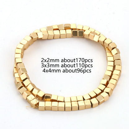 Natürliche 14k vergoldete Hämatitperlen unregelmäßige runde Herzwürfel Rondelle Spacer Perlen für Schmuckherstellung Diy Armband Halskette