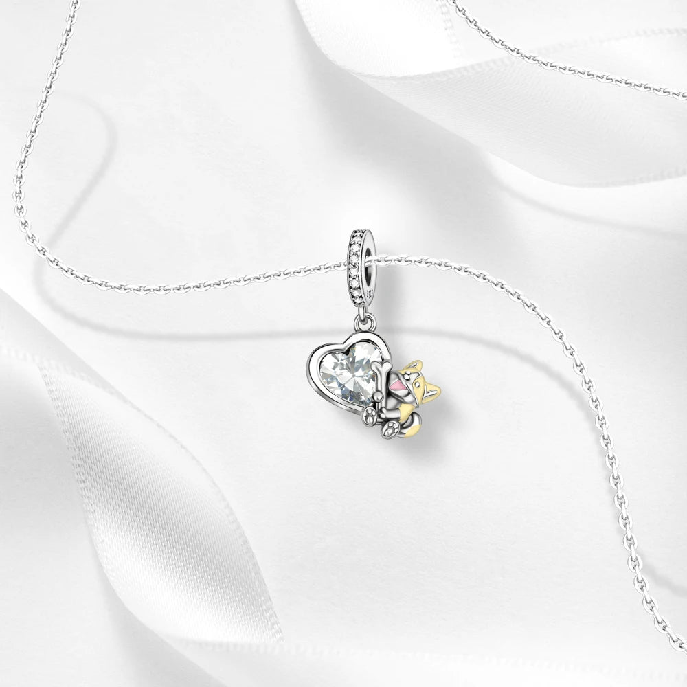 Animal Series Charms aus 925er-Sterlingsilber, Kaninchen, Katze, Pfau, Elefant, Türkei, Hund, passend für DIY-Armbänder, Halsketten, niedliche dekorative Geschenke