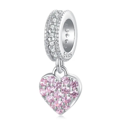 WOSTU 925 Sterling Silber Tier Cat Charm Anhänger Herz Familie Marienkäfer Bee Perlen Fit Original Armband DIY Schmuck Für Frauen
