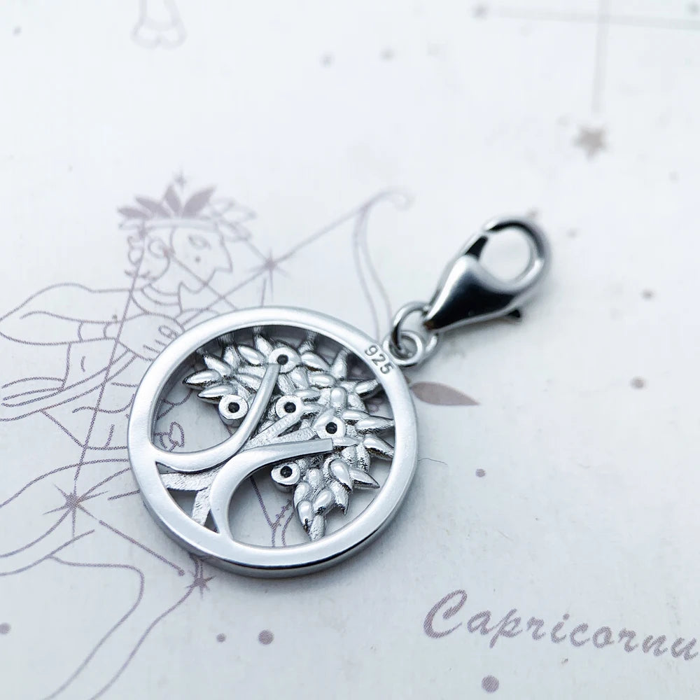 Baum des Lebens Runde Anhänger Charme Frühling 925 Sterling Silber Elegante Frauen Mädchen Schmuck Geschenke Dropshipping