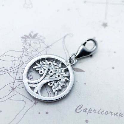 Baum des Lebens Runde Anhänger Charme Frühling 925 Sterling Silber Elegante Frauen Mädchen Schmuck Geschenke Dropshipping
