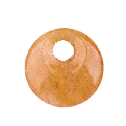 Natürliche 30 mm Donut-Edelstein-Charms für die Herstellung von Schmuck, 8 mm Loch, Polierkristall, runder Glücksmünzenschutz, Heilung