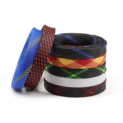 5m PET-Kabelschutzmantel 2 4 6 8 10 12 14 16 20 30mm Dehnbare Hochdichte Nylon-Isolierte Geflechtschläuche für Kabelschutz
