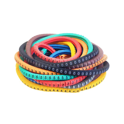Kabelmarkierer Drahtetiketten EC-0 EC-1 500 Stück Markierungsnummern 0 bis 9 Farbig 2,5 qmm Isolierung PVC Kabelmarkierer Etiketten