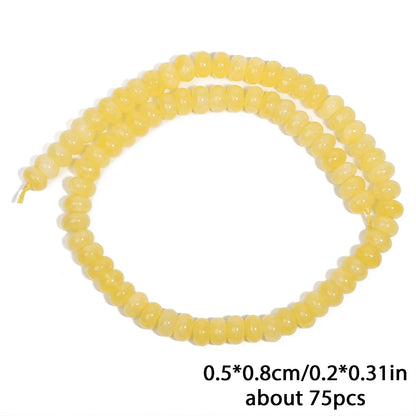 5x8mm Natürliche Abacus Rondelle Jade Quarz Perlen Stein Flache Runde DIY Charms Armbänder Lose Perlen Für Schmuck Machen liefert