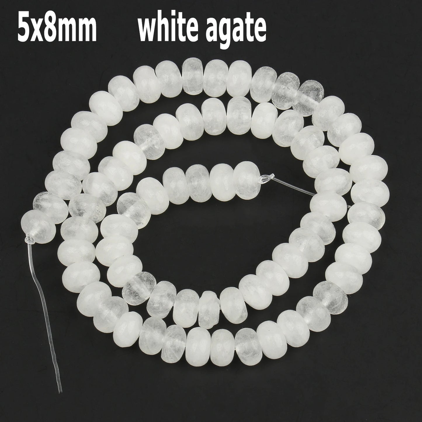44 Arten weiße Chalcedon-Jade-Achat-Perle, Naturstein, Rondelle-Würfel, facettierte lose Perlen für Schmuckherstellung, Armbänder, Zubehör