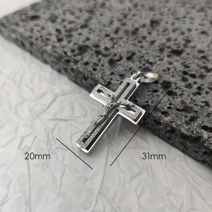 Neues Design 18K vergoldeter wasserdichter Jesus-Kreuz-Anhänger aus Edelstahl für Männer, religiöse Charms