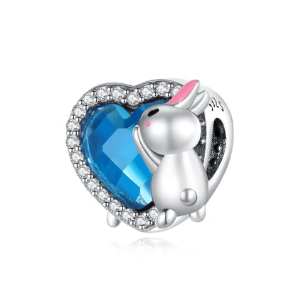 Animal Series Charms aus 925er-Sterlingsilber, Kaninchen, Katze, Pfau, Elefant, Türkei, Hund, passend für DIY-Armbänder, Halsketten, niedliche dekorative Geschenke