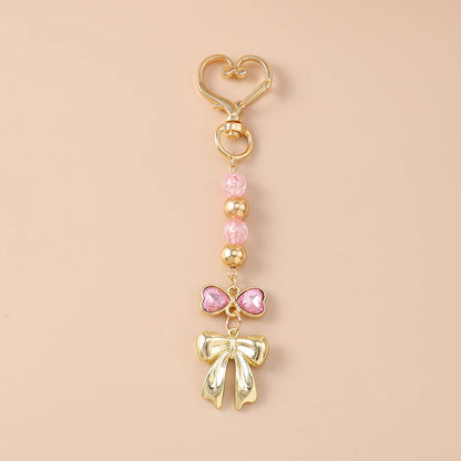 Aihua süße Y2K Metall Perle Liebe Herz Schleife Schlüsselanhänger für Frauen Mädchen Handtasche Anhänger DIY Schlüsselanhänger handgemachte Schmuck Geschenke