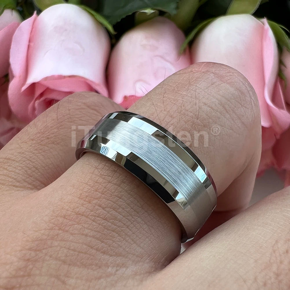 iTungsten 6mm 8mm Wolframkarbid-Fingerring für Herren und Damen, Verlobung, Ehering, Modeschmuck, I Love You, graviert, bequeme Passform
