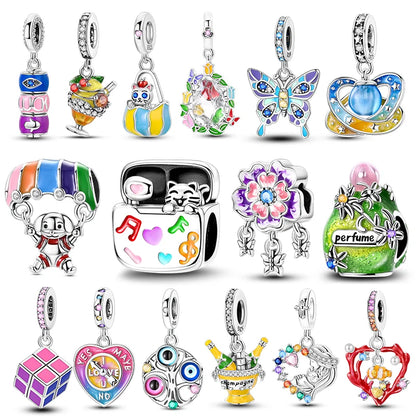 925 Sterling Silber Mond Schmetterling Charms Perlen Kopfhörer Avocado Anhänger Schmuck Fit Original 925 Armband Für Frauen DIY Geschenk