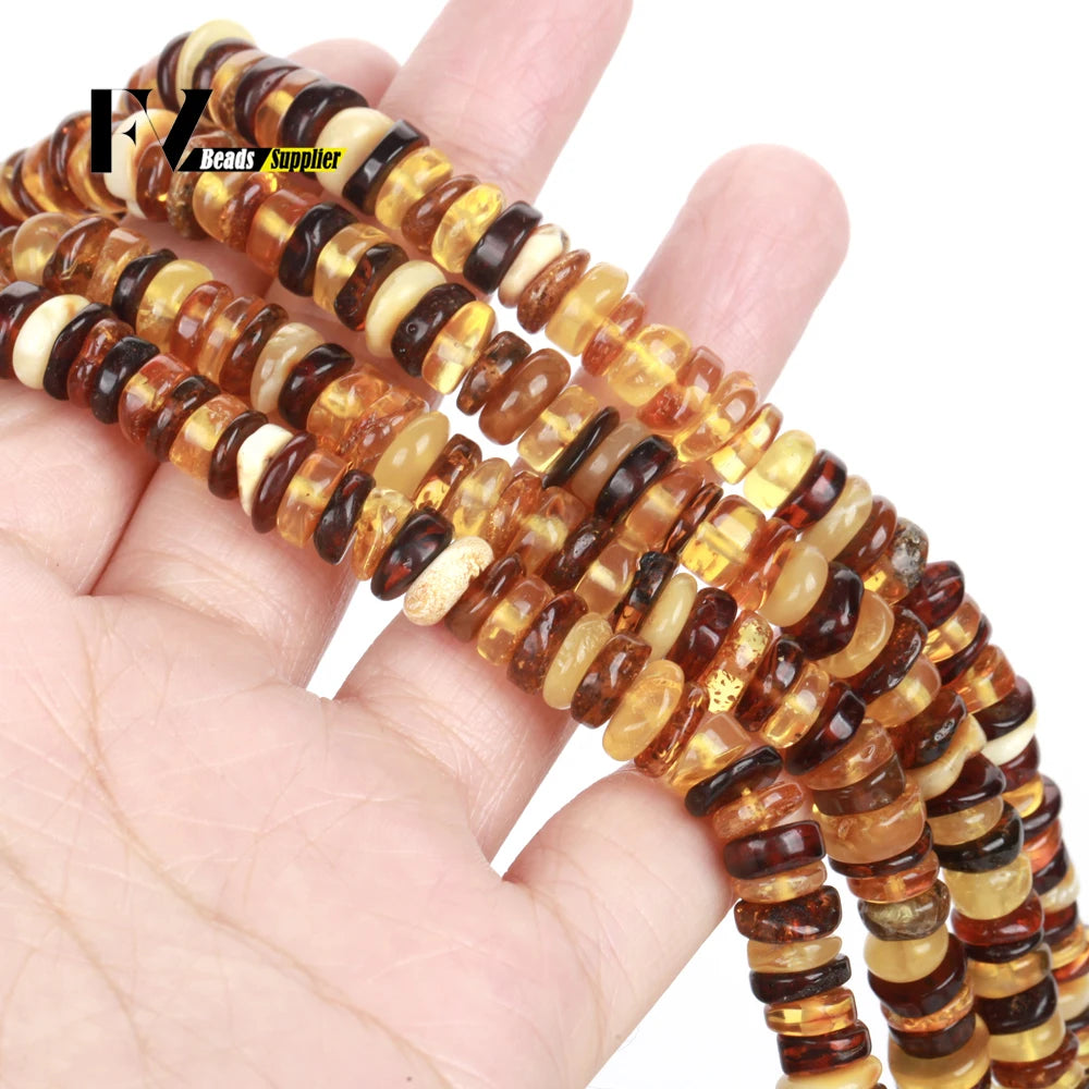 Naturstein Bernstein Runde unregelmäßige Rondelle Edelstein lose Perlen facettierte lose Perlen für Schmuckherstellung DIY Armband handgefertigt