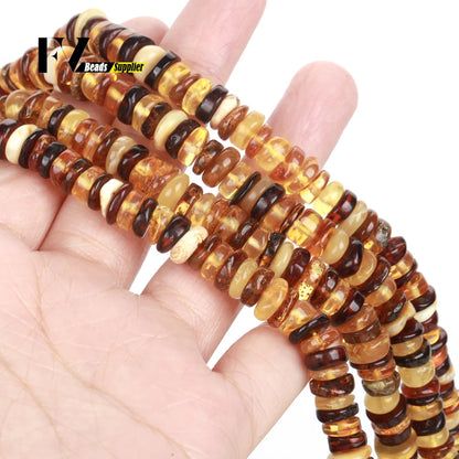 Naturstein Bernstein Runde unregelmäßige Rondelle Edelstein lose Perlen facettierte lose Perlen für Schmuckherstellung DIY Armband handgefertigt