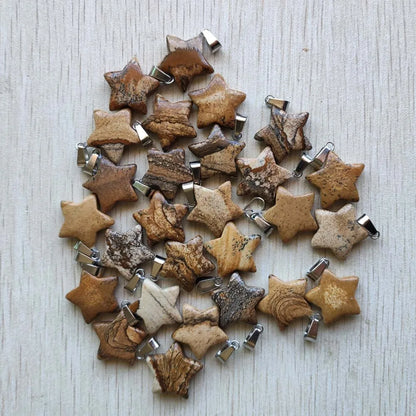 Gute qualität Verschiedene naturstein mix stern charms anhänger für diy schmuck zubehör machen 50 teile/los Großhandel