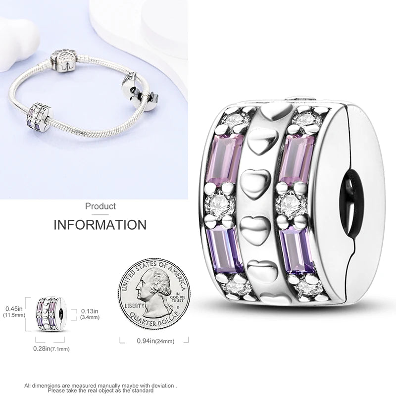 Katze Schmetterling Gänseblümchen CZ Pave Clip Charms Positionierung Schnalle 925 Sterling Silber Silikon Spacer Perlen passen Original Racelet DIY
