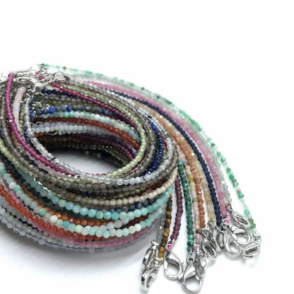 High Quality Natural Stone 2-3mm Handmade Micro Faced Beads Women's Agate Crystal Zircon Bracelet Jewelry Gift