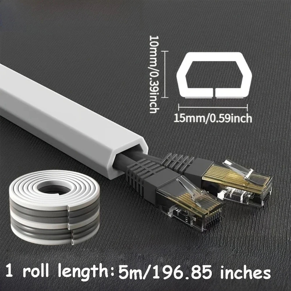 1 x 1/3 m selbstklebender PVC-Kabelmanagementstreifen, dekorativer Drahtschutzstreifen, geeignet zum Abdecken von Drähten an Wänden und Böden