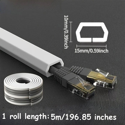 1 x 1/3 m selbstklebender PVC-Kabelmanagementstreifen, dekorativer Drahtschutzstreifen, geeignet zum Abdecken von Drähten an Wänden und Böden