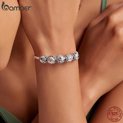 BAMOER Sternzeichen-Charm-Perlen aus 925er-Sterlingsilber, passend für Charm-Armbänder, 12 Sternbilder, Zirkonia-Charm SCC1725