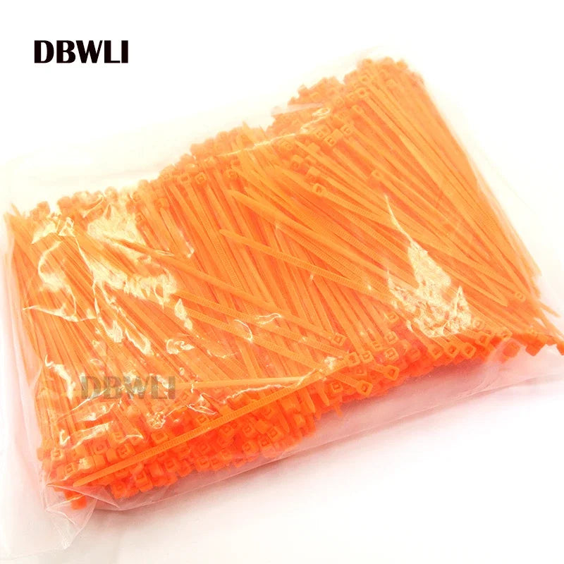 Großhandel 1000 Stück 4 Zoll 2 * 100 mm schwarz weiß blau rot grün orange lila Kabelbinder selbstsichernder Nylon-Kabelbinder
